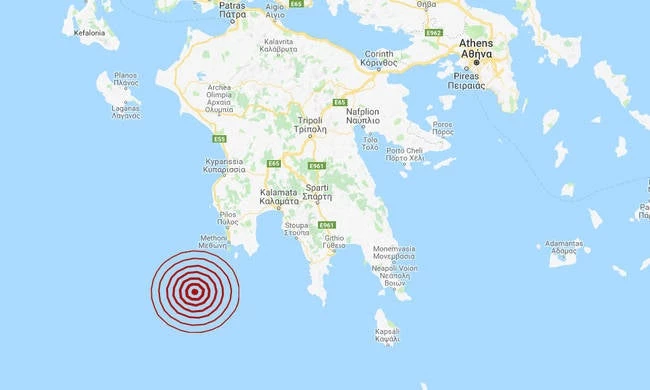 Σεισμός 3,4 Ρίχτερ νοτιοδυτικά της Μεθώνης